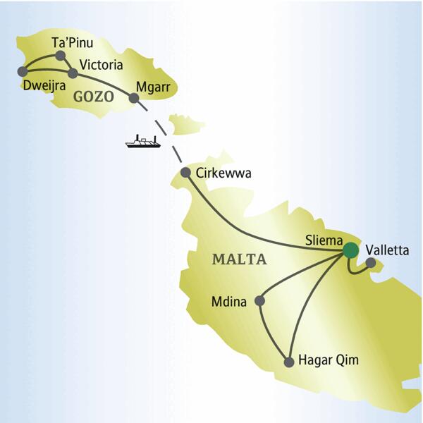 Diese Silvester-Singlereise führt Sie nach Malta und Gozo am Mittelmeer, in Städte wie Valletta, Mdina und Sliema.