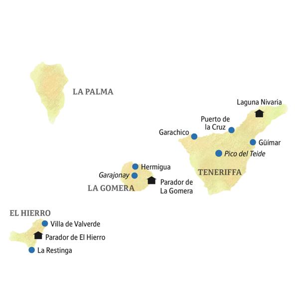 Die smart & small-Rundreise mit Studiosus in kleiner Gruppe führt Sie zu drei Inseln der Kanaren: Teneriffa, El Hierro und La Gomera.