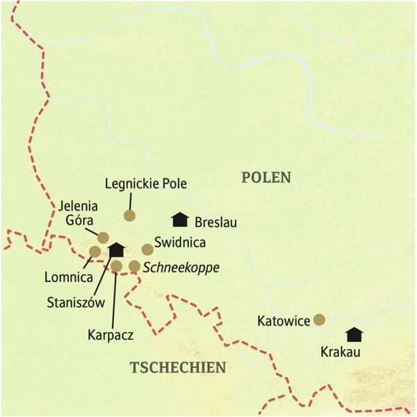 Auf unserer neuntägigen smart&small-Reise durch Südpolen übernachten wir in Breslau, Staniszów und Krakau.