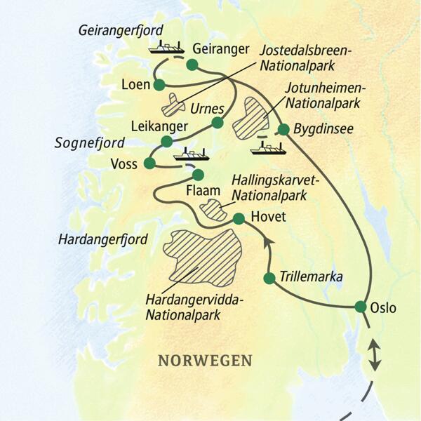 Auf der Studiosus-Reise nach Norwegen - Wandern zwischen Fjell und Fjord erleben frischluftbegeisterte Reisende Südnorwegens schönste Seiten.