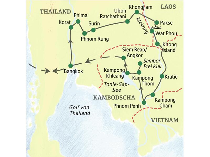 Lernen Sie auf dieser 18-tägigen Studienreise die Khmerkultur in Thailand, Laos und Kambodscha kennen.