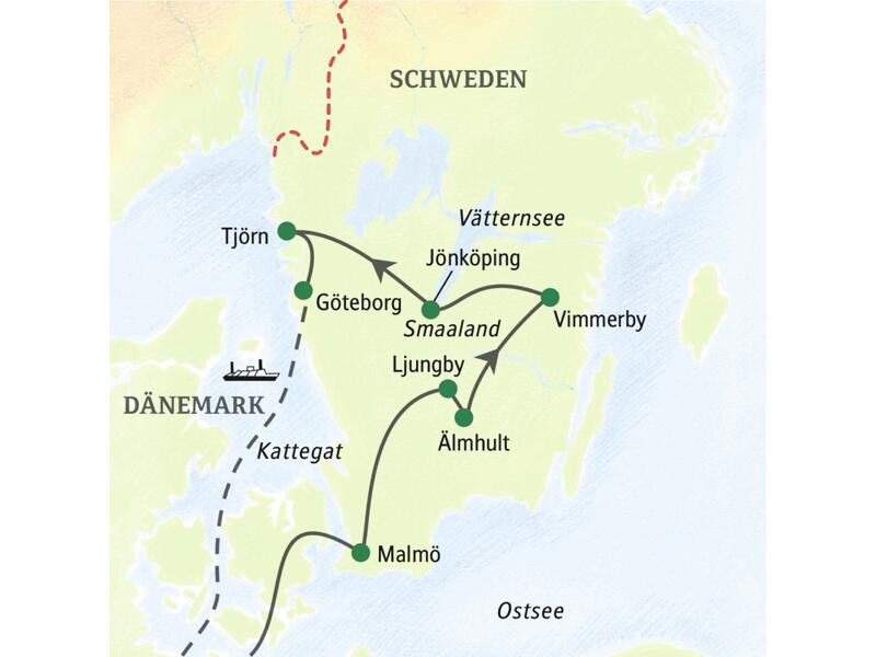 Familienurlaub in Schweden - gemeinsam mit anderen Familien reisen Sie zehn Tage lang im Astrid-Lindgren-Land von Malmö durch Smaaland und zum Finale nach Tjörn und Göteborg.