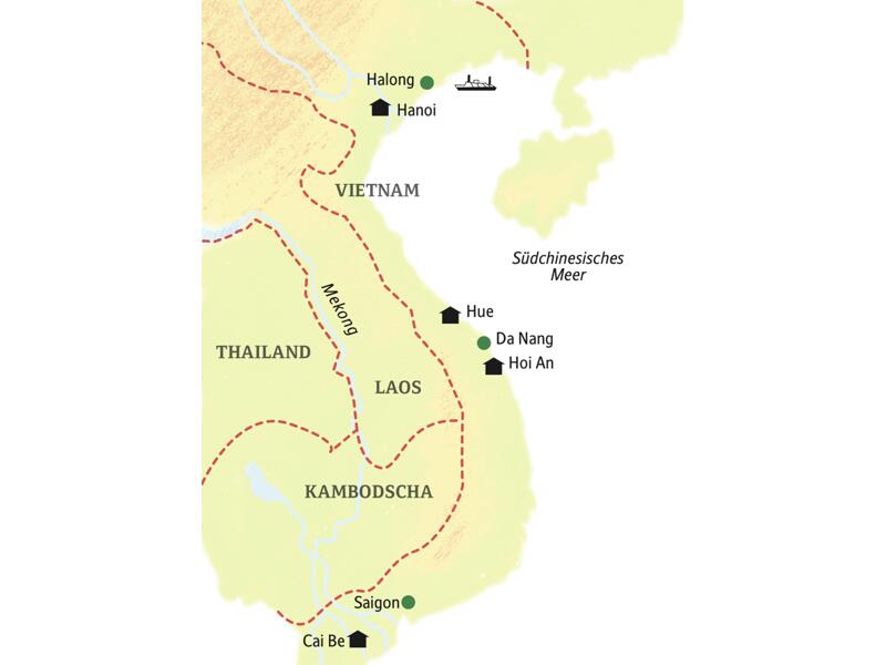 13 Tage Vietnam mit Studiosus-Reiseleiter und in kleiner Gruppe: Mekongdelta und Halongbucht, koloniale Altstädte und Blick hinter die Kulissen beim Wasserpuppentheater