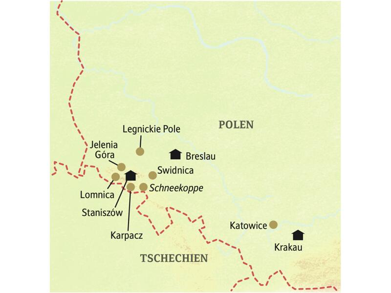 Auf unserer neuntägigen smart&small-Reise durch Südpolen übernachten wir in Breslau, Staniszów und Krakau.