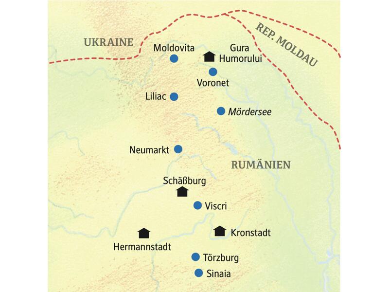 In zehn Tagen die schönsten Orte Siebenbürgens und die Moldauklöster kennenlernen und der rumänischen Seele näherkommen.