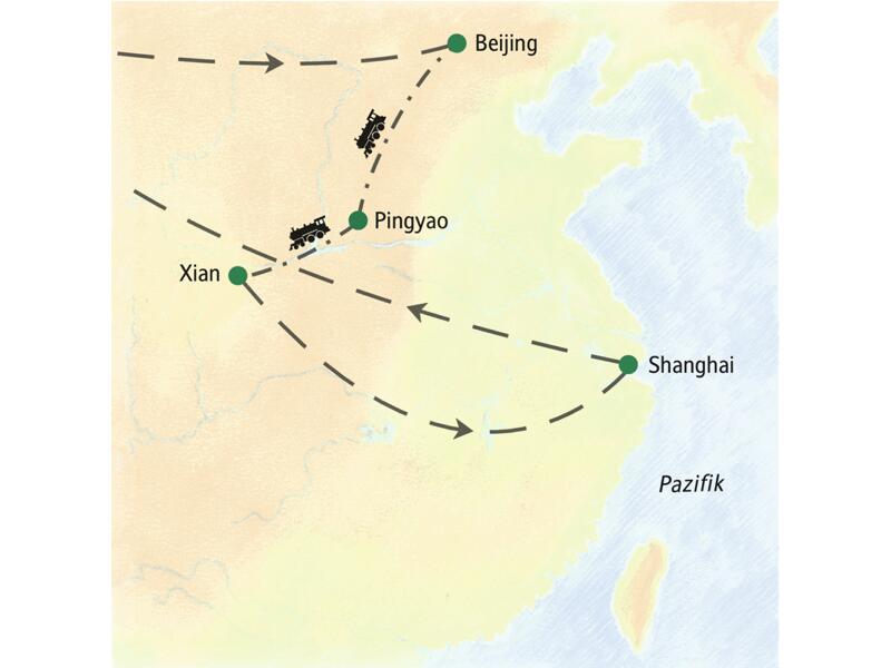 Auf unserer Family-Reise nach China kommen Sie unster anderem  nach Beijing, Pingyao, Xian und Shanghai.