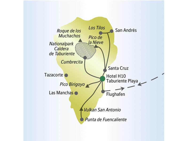 Von unserem Hotel an der Ostküste La Palmas aus starten wir auf unserer me & more-Reise für Singles und Alleinreisende zu Erkundungen und Wanderungen auf der kanarischen Insel.