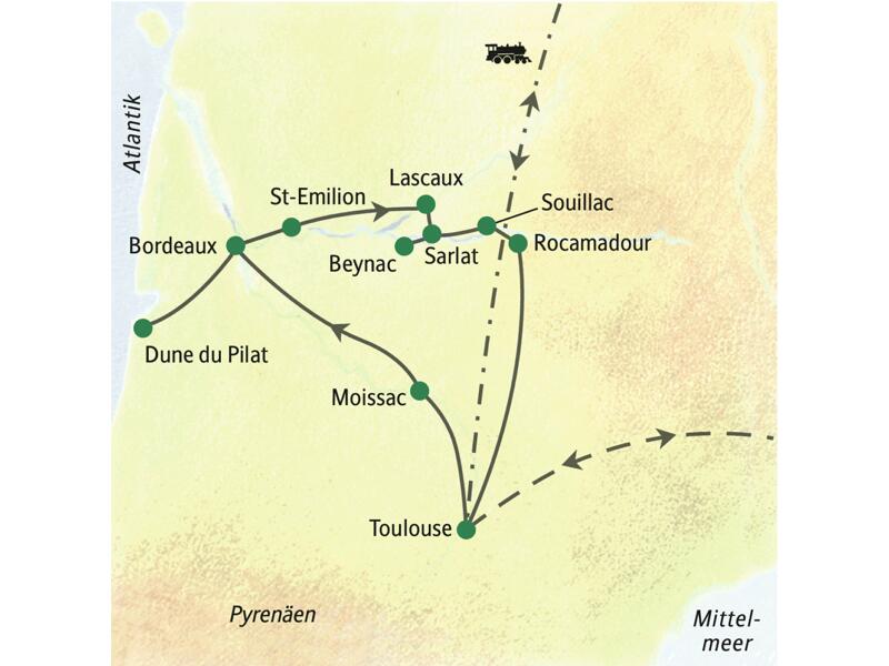 Eine zehntägige Studienreise voller kultureller Höhepunkte von Bordeaux ins Périgord und nach Toulouse. Den Zauber des Südens mit vollem Herzen genießen!