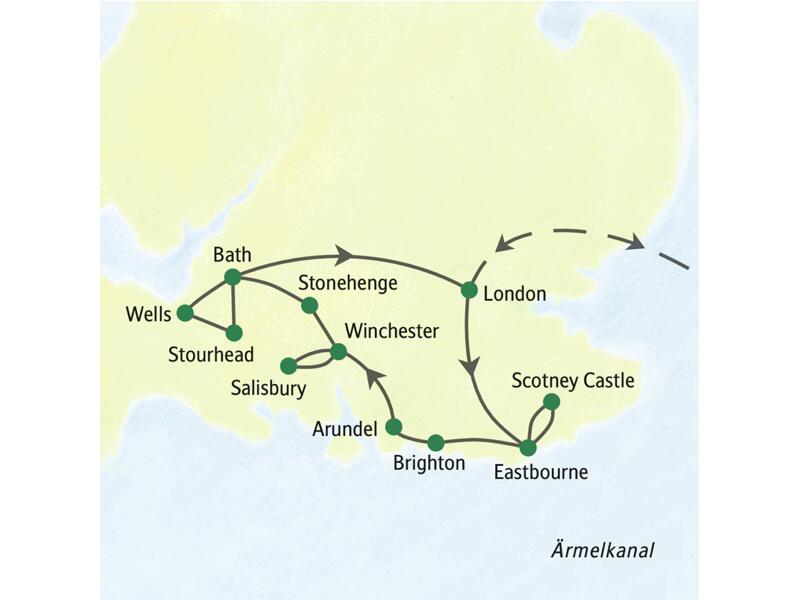 Begleiten Sie uns auf unserer Südenglandreise mit Muße und erleben Sie die Höhepunkte auf eine ganz entspannte Art und Weise. Sie übernachten in Eastburne, Winchester und Bath.