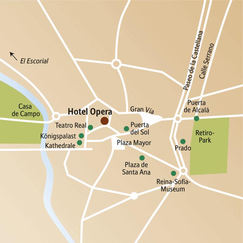 Auf unserer Städtereise CityLights Madrid erleben Sie in kleiner Gruppe mit Studiosus-Reiseleitung die spanische Hauptstadt zwischen königlicher Atmosphäre und überschäumender Lebenslust.