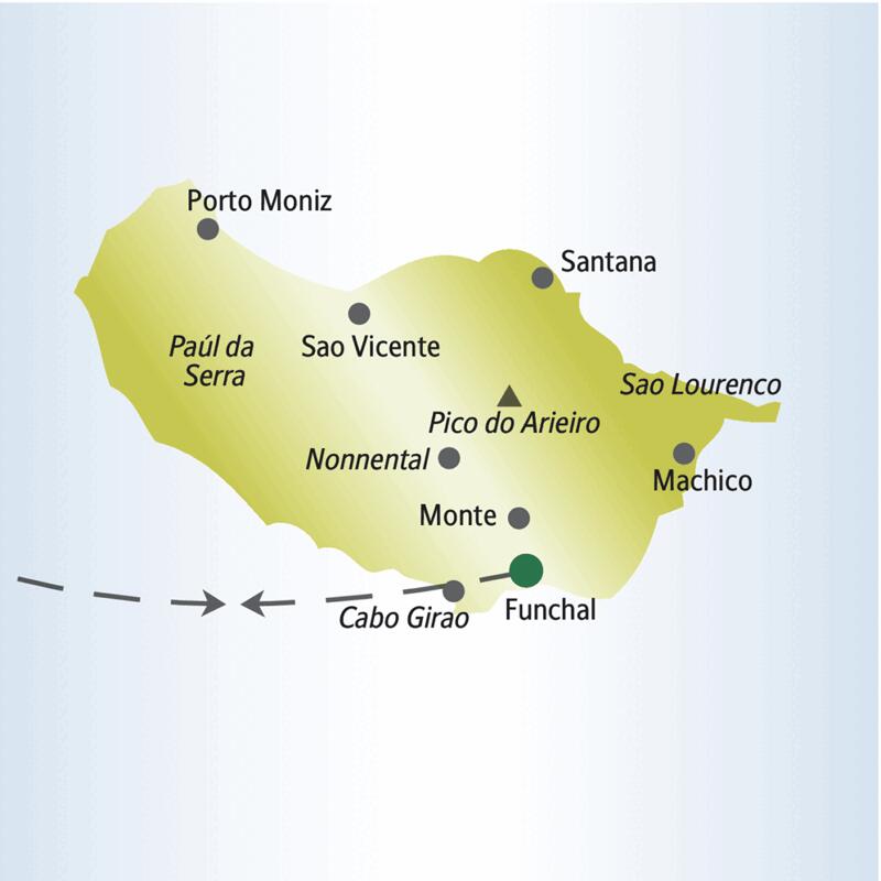Ausgangspunkt unserer achttätigen Silvesterreise für Singles und Alleinreisende nach Madeira ist Funchal. Wir erkunden außerdem Santana, die Hochebene Paúl da Serra, fahren zum Gabo Girao und wandern im Westen der Insel.