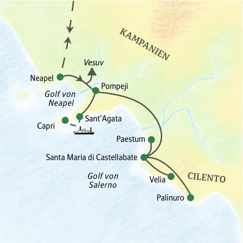 Auf der achttägigen Familien-Studienreise an den Golf von Neapel und ins Cilento sehen Erwachsene und Kinder antike Stätten und erleben viel Kultur und Natur.
