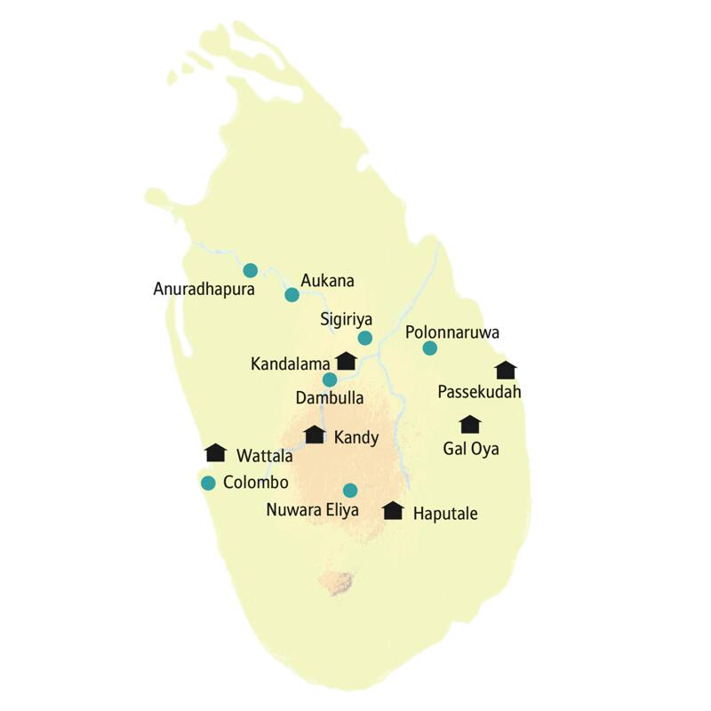 Auf der smart & small-Rundreise Sri Lanka - Teepause im Dschungelparadies machen wir unter anderem Station am Kandalama-Stausee, in Passekudah, am Gal-Oya-Nationalpark und in Kandy.