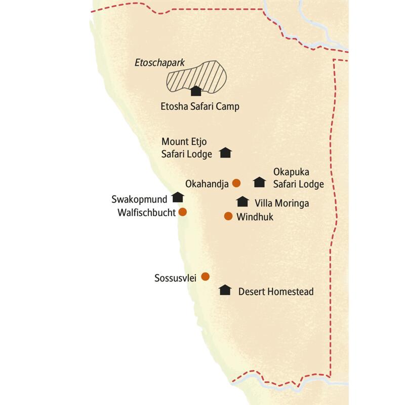 Mit Studiosus in kleiner Gruppe nach Namibia - zu den Dünen der Namib und auf Safari im Etoschapark.