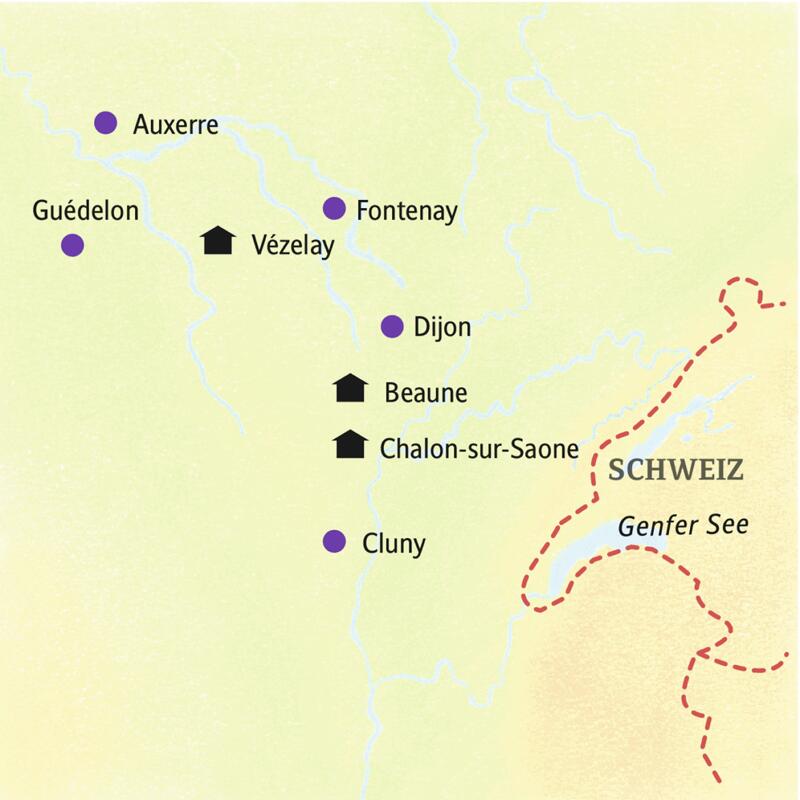 Entdecken Sie auf dieser smart&small-Rundreise von Studiosus das Burgund mit den Höhepunkten Dijon, Beaune, Fontenay und Cluny.