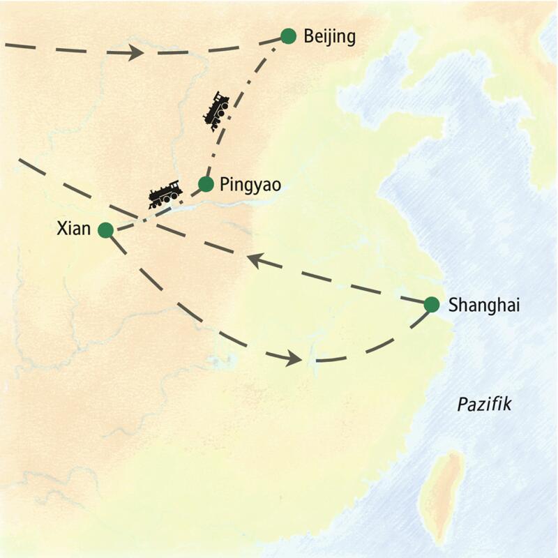 Auf unserer Family-Reise nach China kommen Sie unster anderem nach Beijing, Pingyao, Xian und Shanghai.