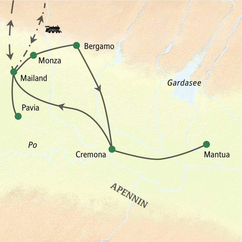 Unsere Rundreise in die Lombardei führt von Monza über Bergamo und Cremona nach Mailand, Abstecher nach Mantua und Pavia inklusive.