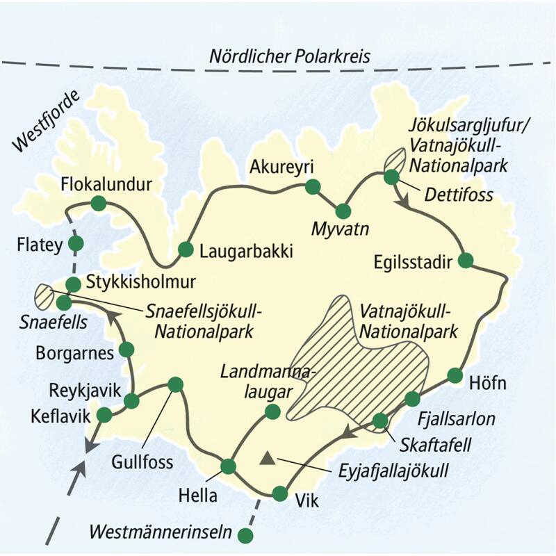 Nach der umfassenden Rundreise durch Island, haben Sie die Möglichkeit, die Studienreise durch einen Aufenthalt in Ostgrönkand um 4 Tage zu verlängern.